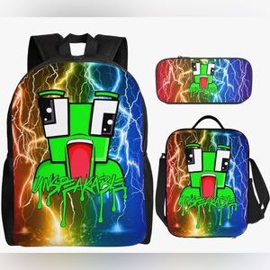 New in Package Unbranded Unspeakable Gaming Frog 3-Piece Backpack Set